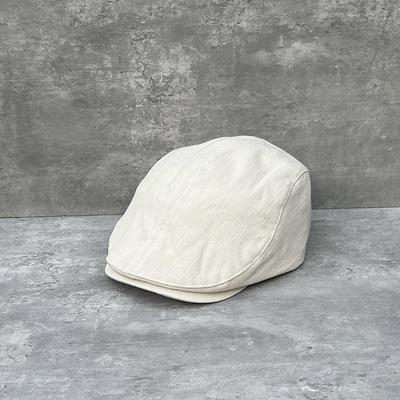 Simple Retro British Solid Color Ice Silk Hemp Forward Hat Children Foreign Style Beret Cap Spring And Summer