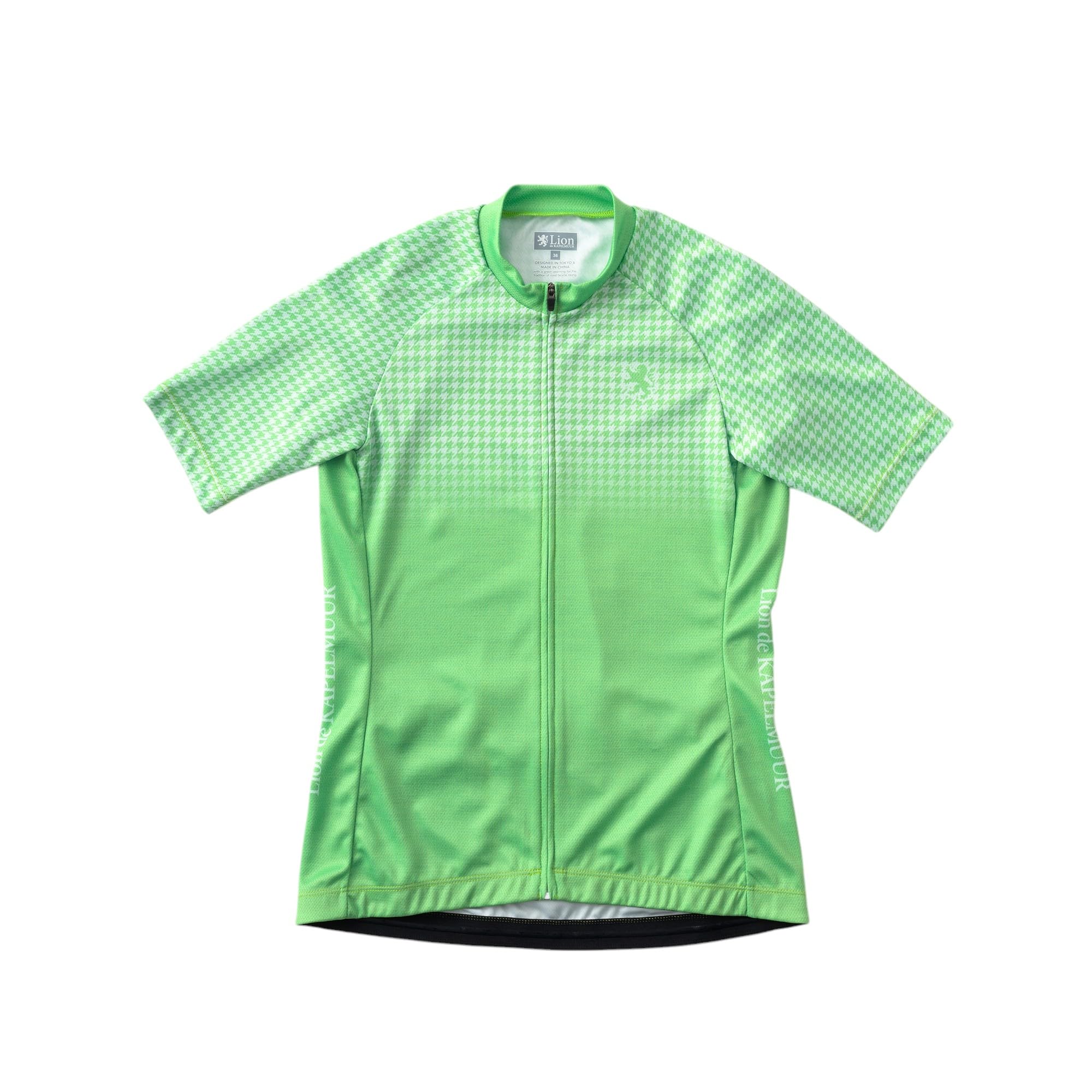 

Kapelmuur Women s Printed Short Sleeve Cycling Jersey, Micro Houndstooth, Light Green, Size 38
