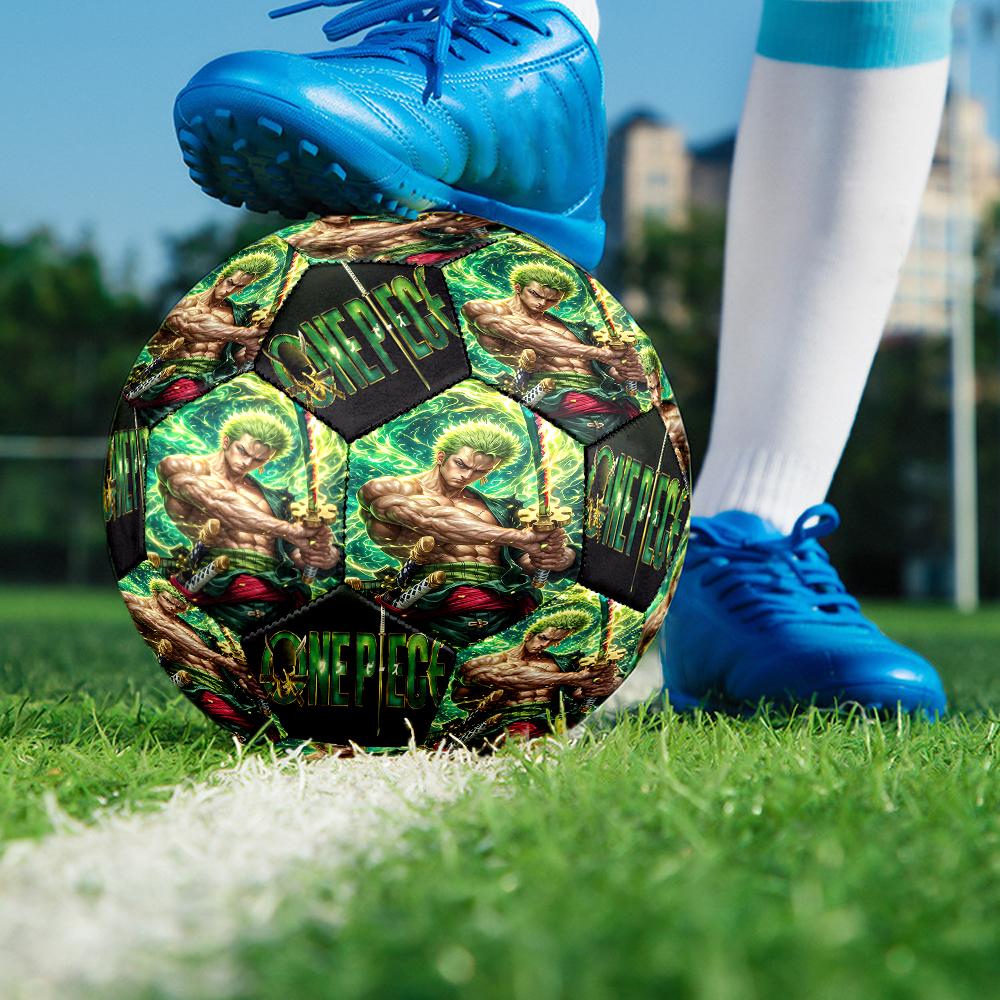 1pc Roronoa Zoro One Piece Football Soccer Ball Size 5 Indoor Soccer Ball Fashion Colorful  Backyard Game -Great For Sports Fans Gift HE29