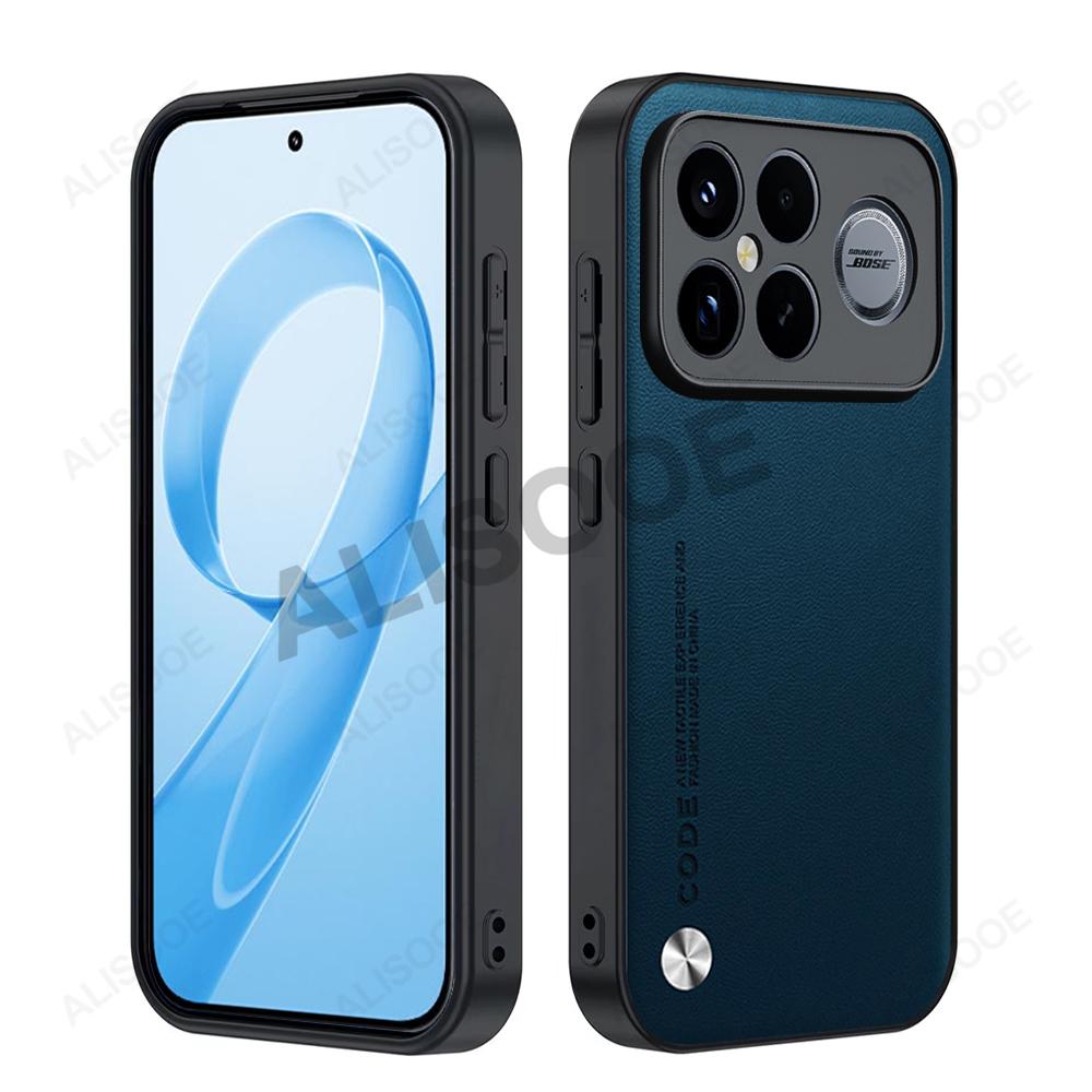 For POCO F8 Ultra / POCO F8 Pro F7 F6 F5 Pro Case Cover Fashion Fiber Texture PU-Leather & Plastic Protection Back Capa Funda