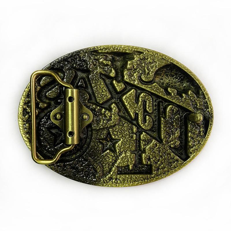 American Western Cowboy Oval Belt Buckle - New Bull Head Design