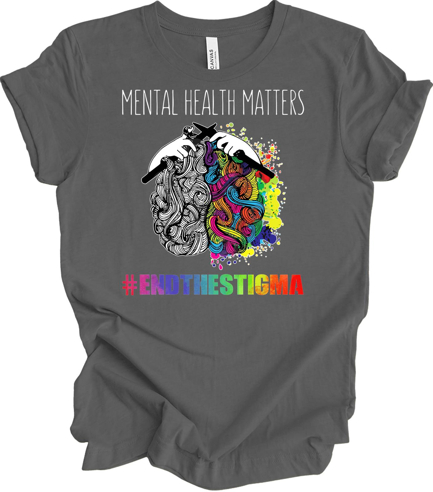 Mental Health Matters Shirt End The Stigma Knitting Crochet Brain Awareness Gift XXXL