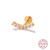 S925 Sterling Silver Flower Moon Diamond Set Flat Head Internal Thread New Glossy Piercing Cartilage Stud Earrings Ear Stud 2026