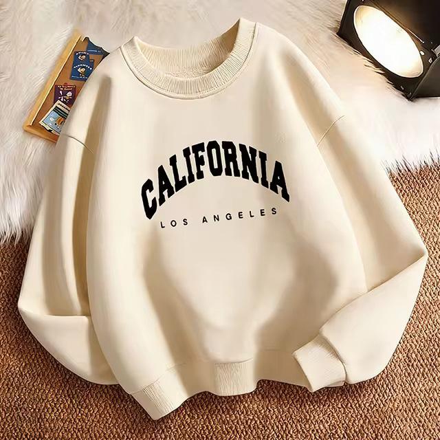 California LA Letter Sportswear Kids Crew Neck Hoodie - Casual Fashion Pullover for Boys