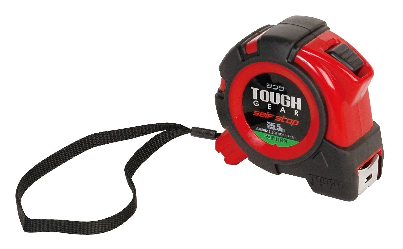 

Shinwa Sokutei Convex Tough Gear Shaku Equivalent 80816 Self-Stop 25-5.5m червоний