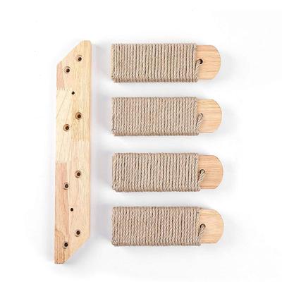 1 Stück Wandmontiertes Katzenkletterregal aus Holz für Innenkatzen, Katzenleiterregal mit Sisalseil, Katzenwandmöbel
