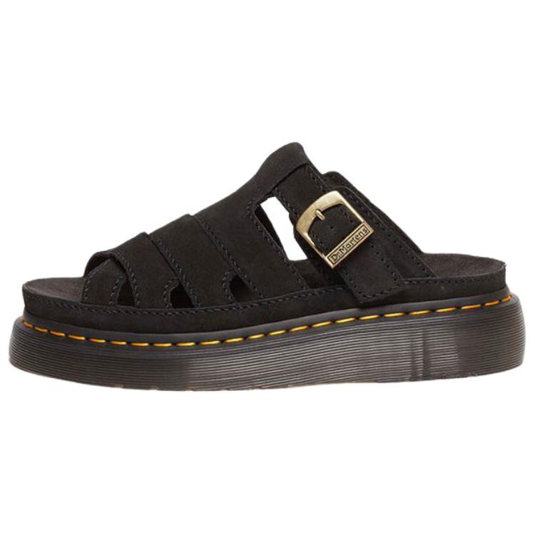 

Dr. Martens Unisex Maxxy Slide Buttersoft Leather Black Slip On Sandals 41125001 37