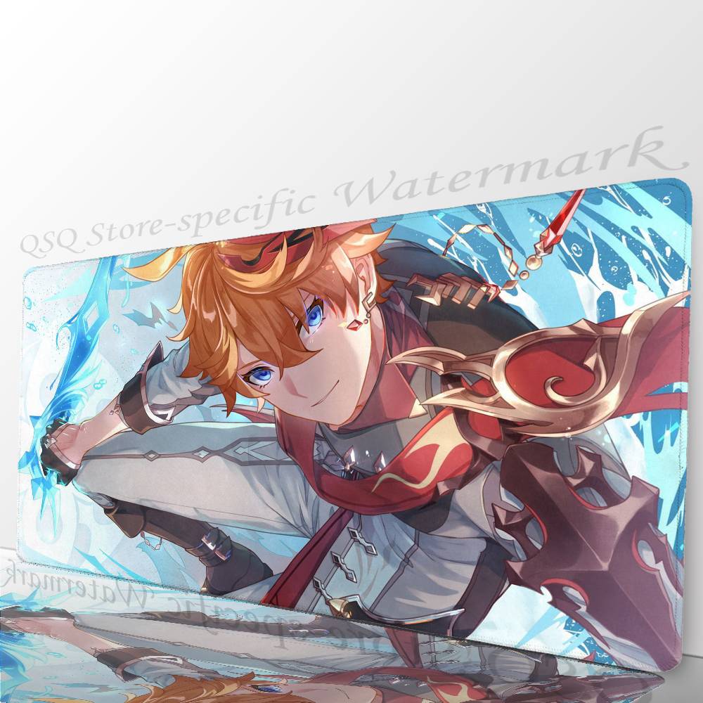 Tartaglia Anime G-genshin Impact Mousepad Non-slip Suitable For Office Computers Laptops E-sports Game Desk Mats XXL Keyboard