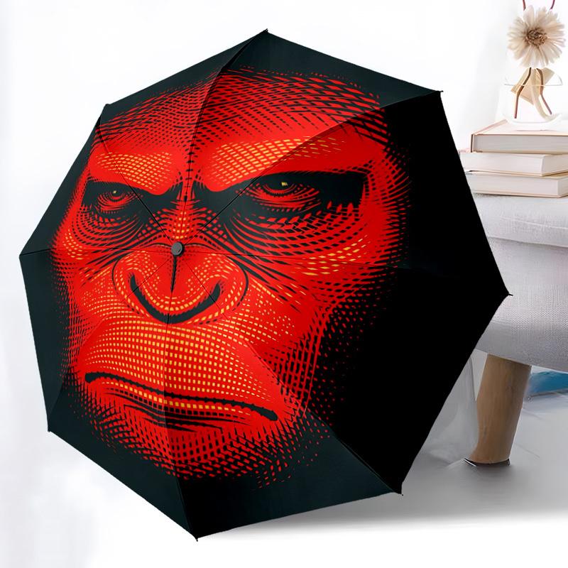 1pc Gorilla Face Auto Open/close, All-Season Portable Folding Umbrella for Women & Men, Travel, Everyday, Formal Events - Compact Luxury Parasol, Outd