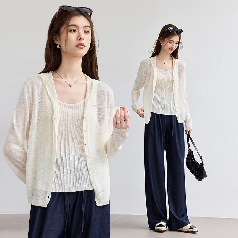 VICTORIA&VERA Women s Faux Two-Piece Hooded Long Sleeve Knit Top S