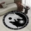 Multiple Sizes Wolf, Sun, and Moon Design Print Round Carpet Living Room Bedroom Table Chair Sofa Decorative Carpet Luxury Gifts