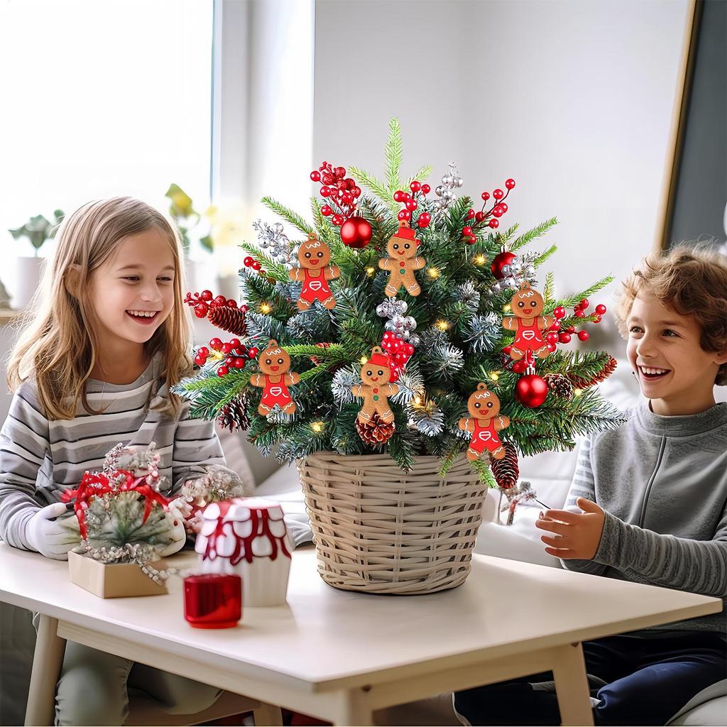 Gingerbread Ornaments 12 Pieces Holiday Pendant Christmas Tree Decorations For Home Dinner Restaurant Cafe Church Event Shopping