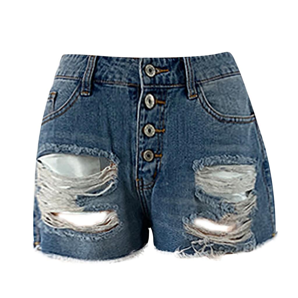 Summer Fashion Women's Casual Denim Shorts Frayed Hem Ripped Jeans Hot Shorts