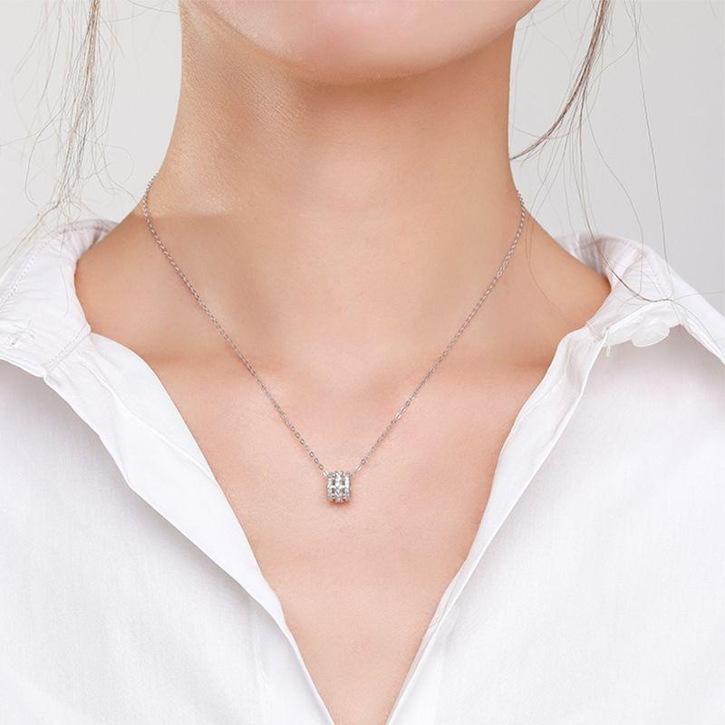 Tancise S925 Sterling Silver Waist Necklace Female European and American Fashion Micro-inlaid Clavicle Chain Pendant Necklace.