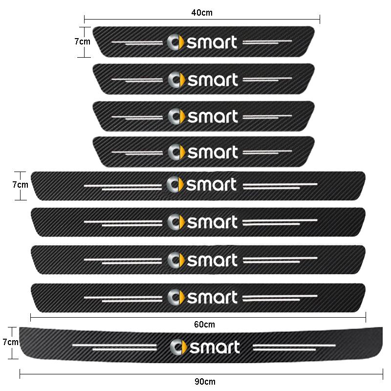 Auto Türschwelle Kofferraum Stoßfänger Pedal Anti-Kratz Aufkleber Abdeckung Schutz für Smart Eq Fortwo Forfour 453 451 452 450 454