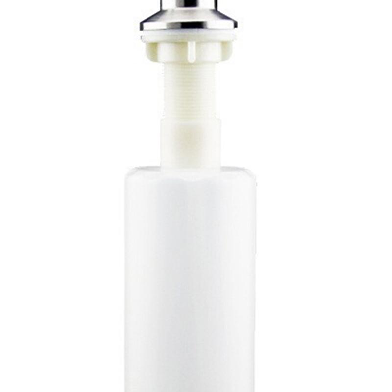 Pressed Soap Dispenser Plastic Bottle with 304 Stainless Steel Pump Head for Kitchen Sink Silver