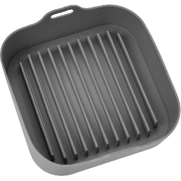 

Силиконовый горшок для фритюрницы на замену, Многофункциональная силиконовая корзина для 10-дюймовой фритюрницы, микроволновой печи, пароварки, рисоварки (Опп Серый) Square opp gray