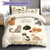 Custom Name,Cute Cartoon Cat Pattern Bedding Home Decoration Birthday Gift ( 1 duvet cover + 2 pillowcase, without core),fan merchandise.