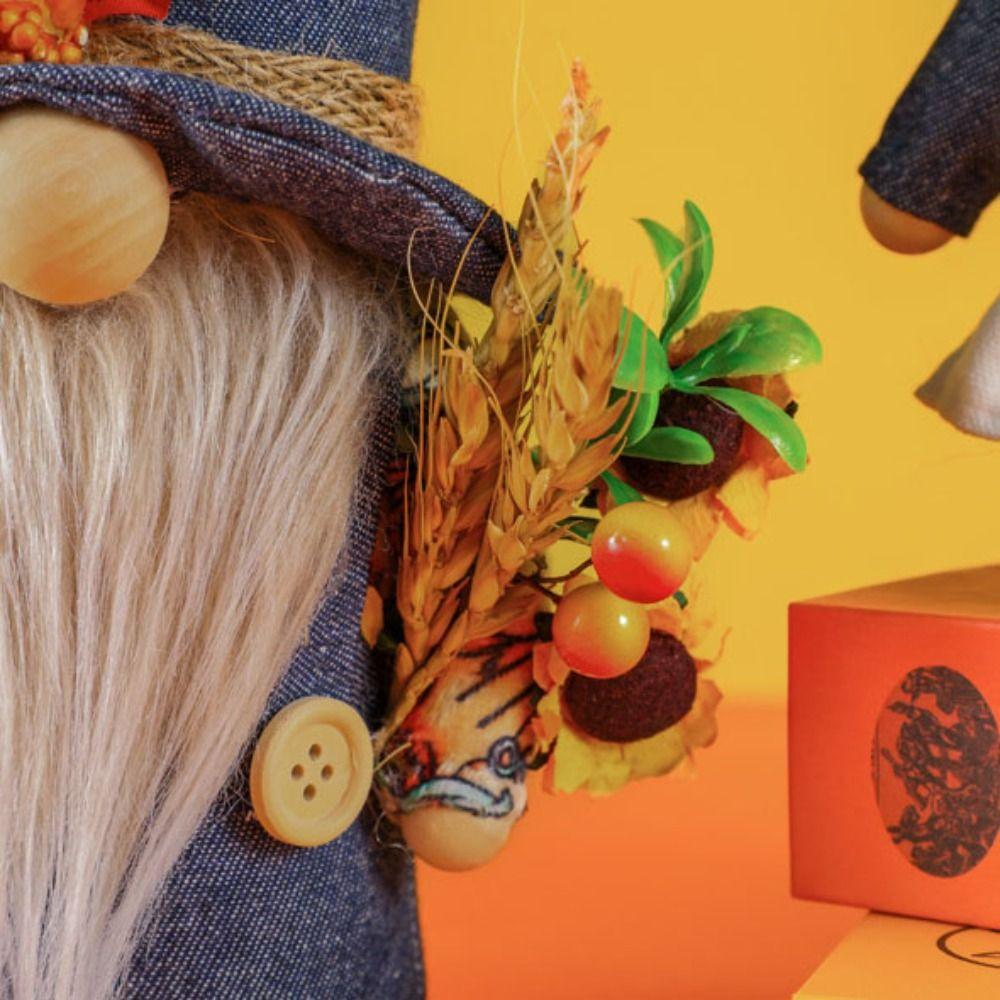 Standing Sunflower Gnome Doll Fall Gnome Maple Leaf Faceless Doll  Fall Gnome Butterfly Gnome