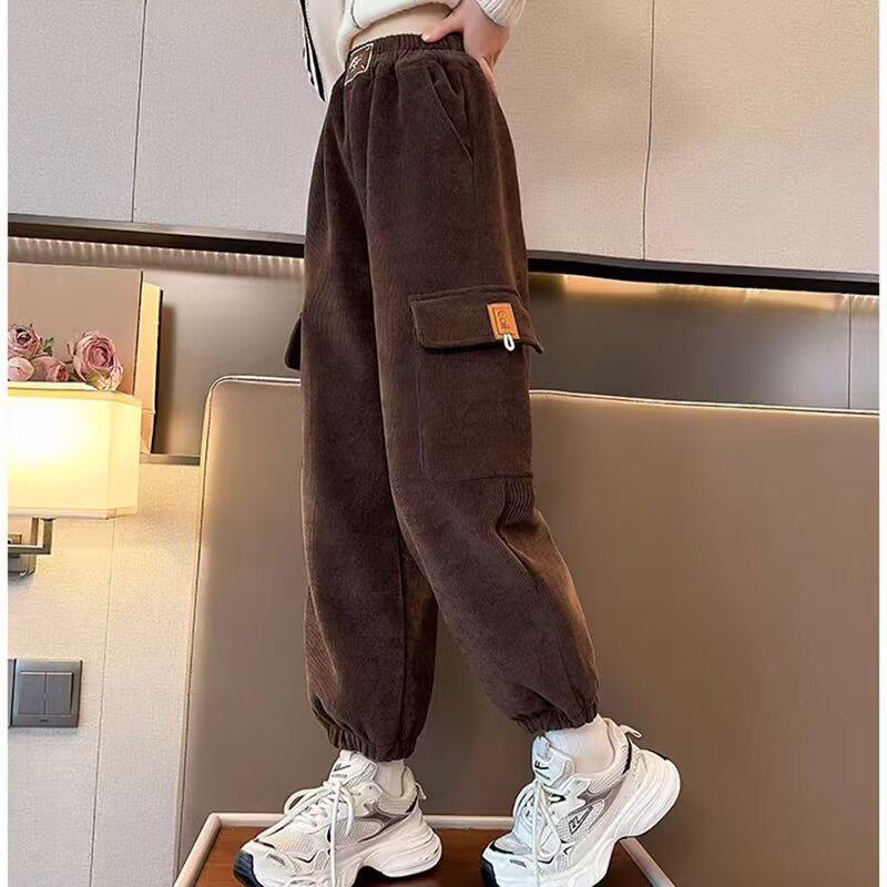 Girls' Loose Corduroy Overalls - Spring/Autumn Japanese Style Lazy Trousers