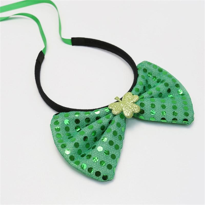 StPatricks Festival Cat Costume Dog Tulle Skirt Sequins Bowknot Headband Pet Irish Theme Dress Up Clothing Photo Outfit