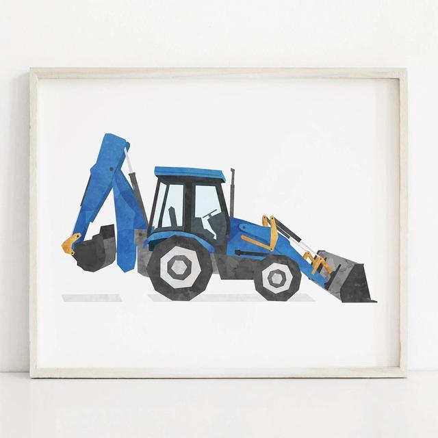 Nordic Style Engineering Vehicle Canvas Art Paintings Watercolor Poster and Prints Nursery Wall Art Picture for Home Decoration No Frame