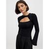 INS Trendy Double-Layer Collar Spring & Fall New Cut Out Fake Two-Piece Silm Slim Looking Micro-Pull Long Sleeves Women's T-shirt T-shirt
