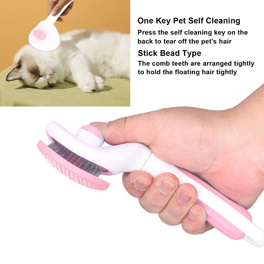 Single Button Hair Release Dog Brush Dense Tooth Hair Remover Brush Pet Comb Home Pet Hair Clean