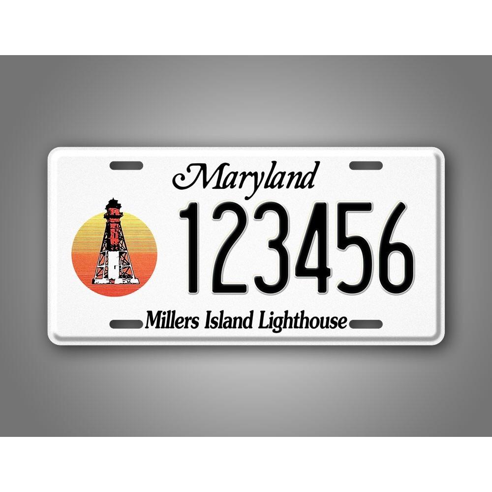 Personalized Maryland Millers Island License Plate 6x12 Inch Custom Text Auto Tag