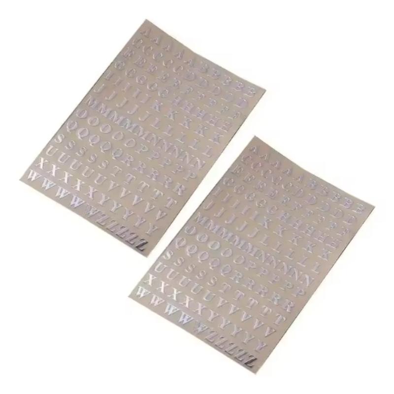 2pcs 3mm Glitter Alloy Alphabet Letters Numbers Stickers Gold Silver Epoxy Resin Filler For DIY Silicone Molds Craft Accessories