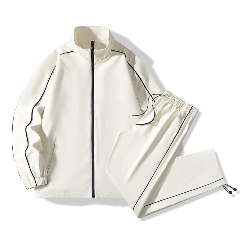 Men's and Women's Same Spring and Autumn Trousers Sports Stand-up Collar Jacket Casual Suit Clothes