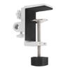 White Metal Universal Clamp Bracket - 1/2 Inch 4 Hole Table Mount for Magnifying Lamp, Microphone, Scissor Boom Arm & Desk Accessories