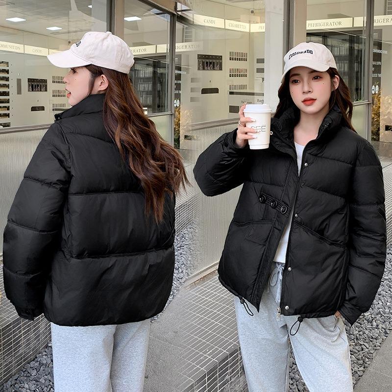 Small down cotton jacket short three-button bread jacket casual jacket stand-up collar down cotton jacket batch