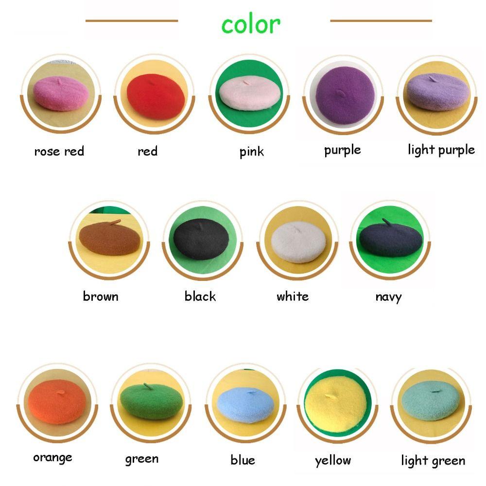 Ins Solid Color Mini Cat Accessories Dog Beret Cat Hat Pet Wool Cap Pet Headwear