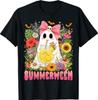 Summerween Lustiger Geist Halloween Sommer Blumen T-Shirt