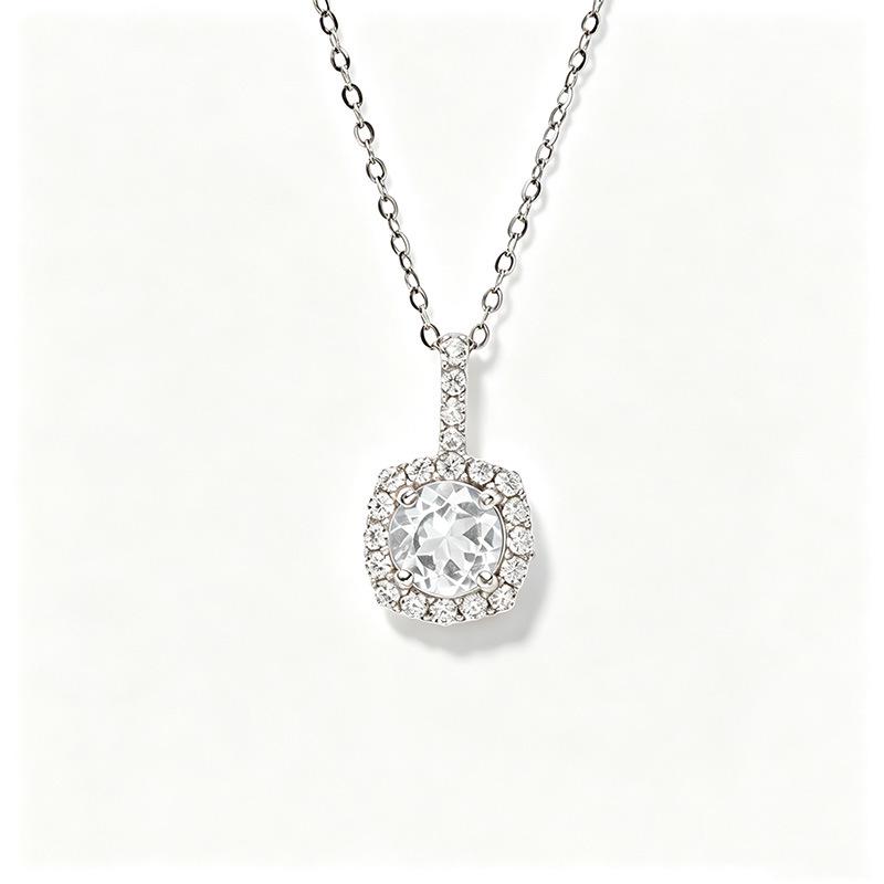 S925 Sterling Silver Zodiac Birthstone Necklace - Natural Gemstones, Light Luxury, Perfect Birthday Gift