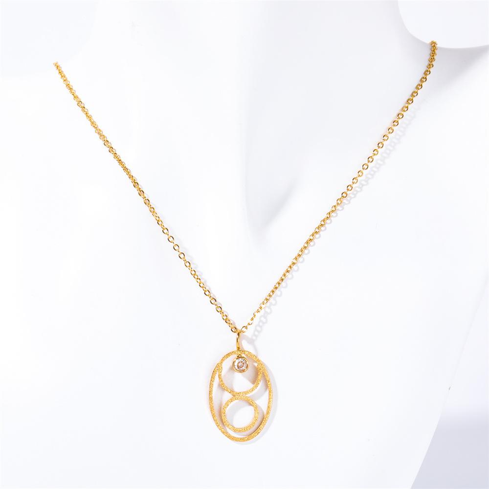 

Titanium Steel High Color Retention Matte Flash Surface Twelve Constellations Rune Necklace Pendant Collarbone Chain Female