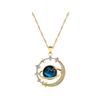 Copper Micro-inlaid Zircon Style Star Pendant Necklace Temperament Light Luxury Niche Design Sense.