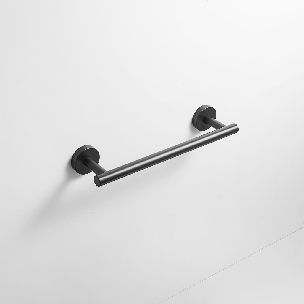 304 Stainless Steel Black Towel Rack 3-Piece Set Bathroom Towel Ring Tissue Hook Single Coat Hook