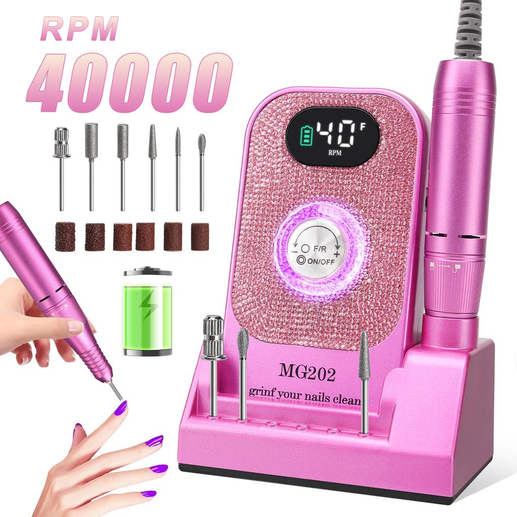 40000RPM Nail Drill Machine Professional Drill for Nail Electric Nail Sander with Diamond Portable Gel Polisher Manicure Tools