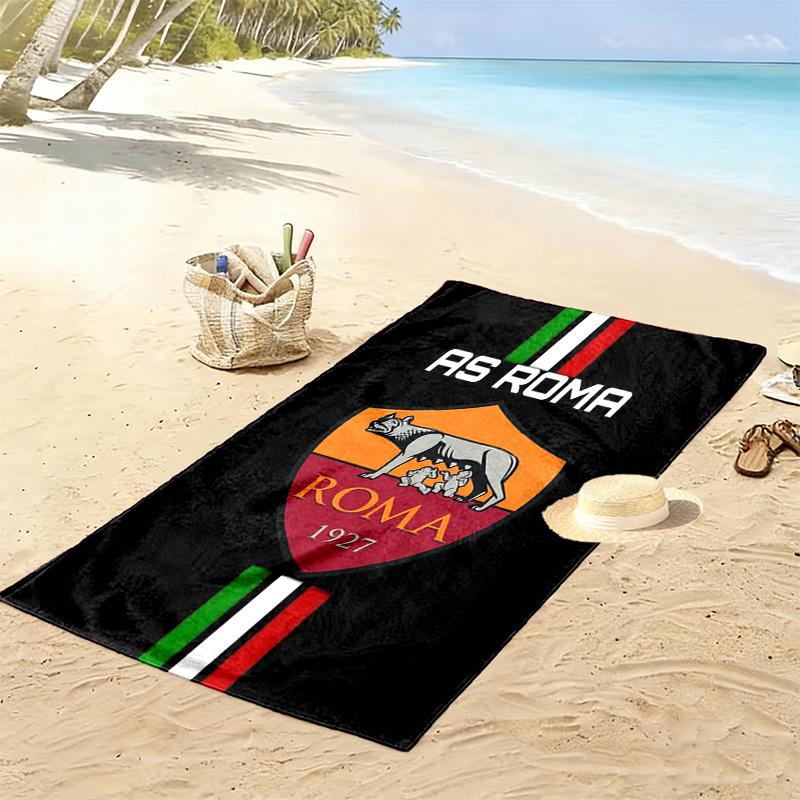 AS Roma Logo Print Beach Towel, Large Soft Quick Dry Towel for Beach Camping Swimming