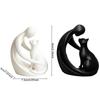 Minimalist Hugging Cat Sculpture 3D Printing Abstract Cat Figurine  Living Room