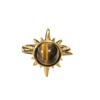 Medieval Sunflower Tiger'S Eye Stone Gourd Open Ring Stacked Temperament Personality High Sense Fashion Suit