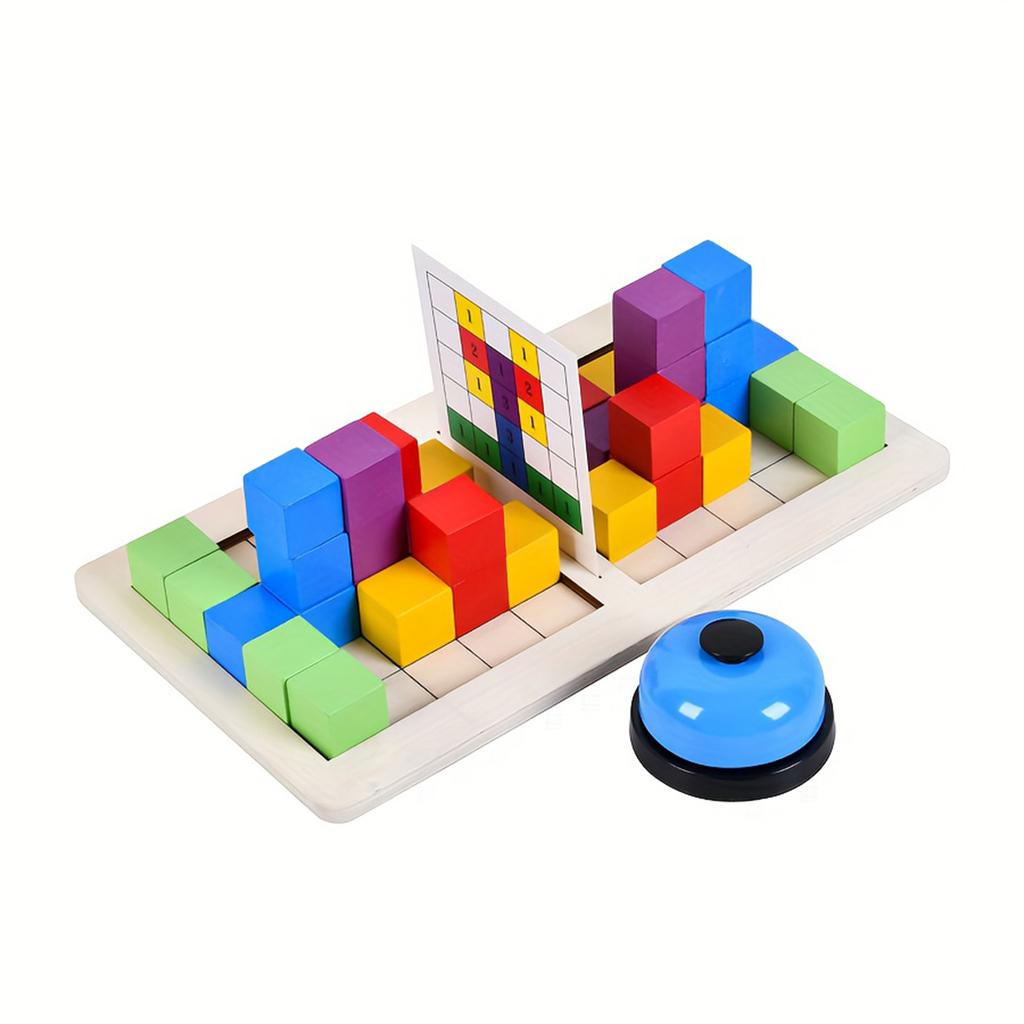 Two Player Wooden Building Block, Concentration And Training Board Game Interactive Toy, Suitable For Improving Thinking Speed