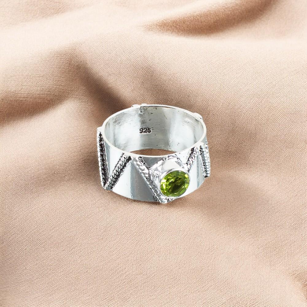 Green Peridot Gemstone 925 Sterling Silver Jewelry Handmade Ring For Women Gift RR-15-2