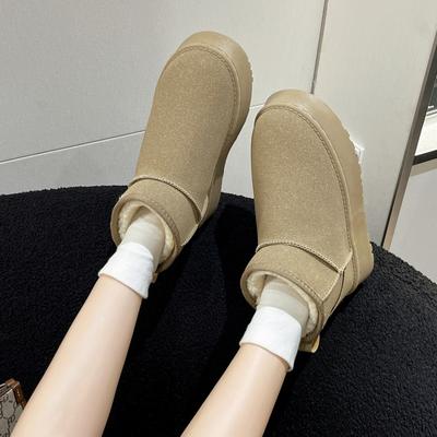 Short Plush Thickened Winter Women's Boots  Newest Design Furry Furry Women Shoes Non-slip Thick Bottom Ladies Cotton Shoes