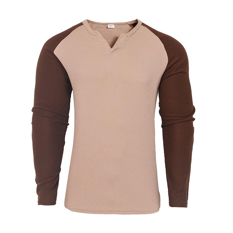 Nouă Tendință Sport și Timp Liber Exterior Culoare Solidă Waffle Slim Bluza de Bază Top Raglan