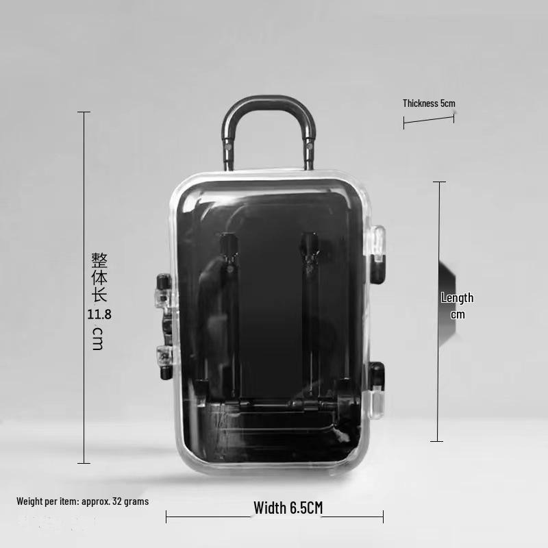 Cute Cartoon Number Jewelry Trolley Case: Transparent, Retractable Mini Storage Box