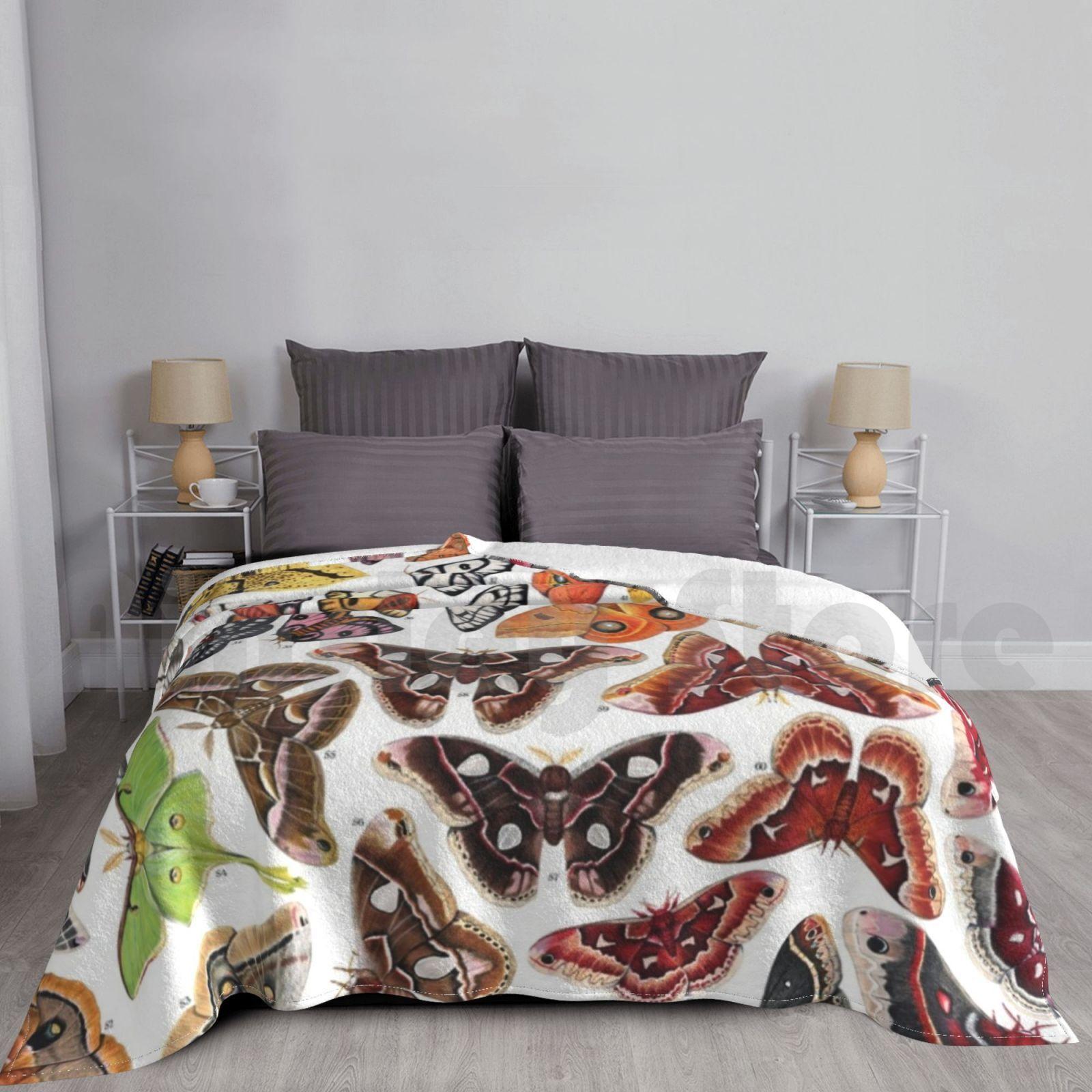 Blanket Saturniid Moths Of North America 982 Moth Lepidoptera Insect Animal Entomology Size: 75*100cm, Weight: 230 GSM