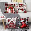 Modern Simple Linen Plush Pillow Cover Christmas Home Living Room Office Car Atmosphere Decorative Cushion Cover